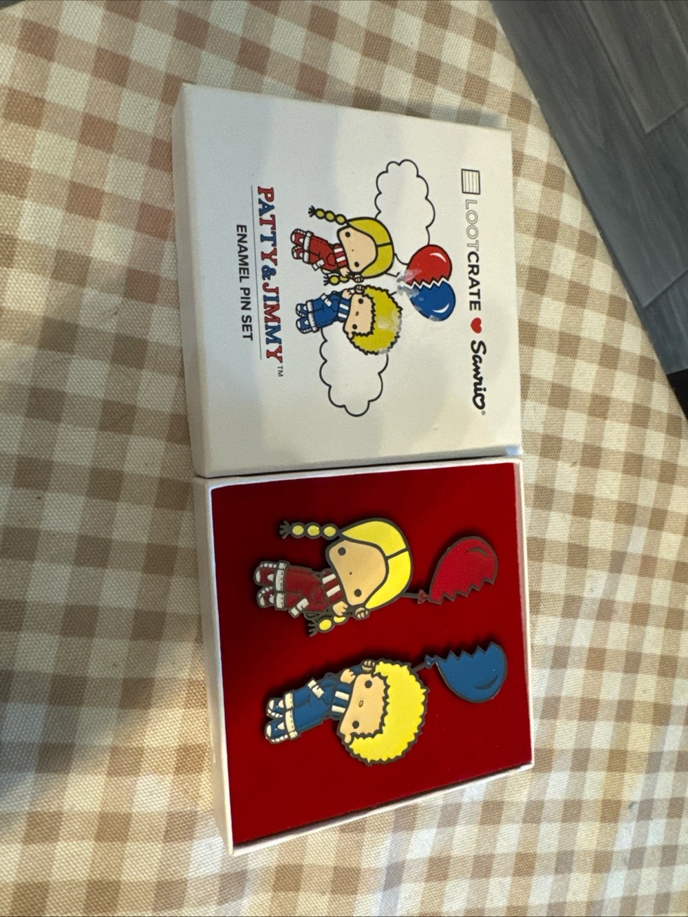 Sanrio Patty & Jimmy Enamel Pin Set - Yellow, Blue, Red
